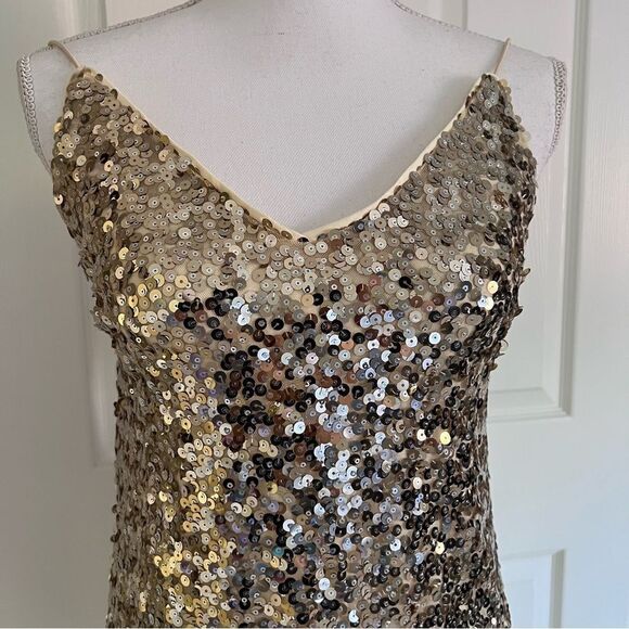 Lulu’s Force of Fashion Gold Backless Sequin Mini Dress Medium Gold NWT MSRP $89 - Picture 6 of 8